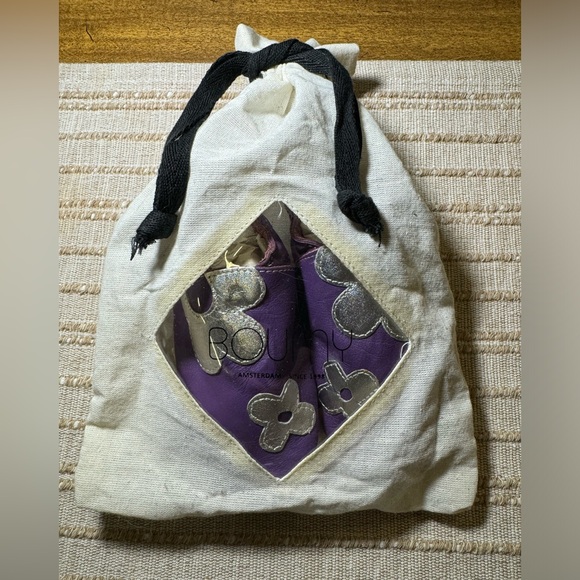 Boumy Flower Power Shoes with soft sole for Babys Infant Purple Leather size L - Picture 9 of 17